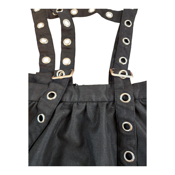HotTopics sz small Mushroom border grommet suspender skirt black goth grudge - Picture 9 of 14